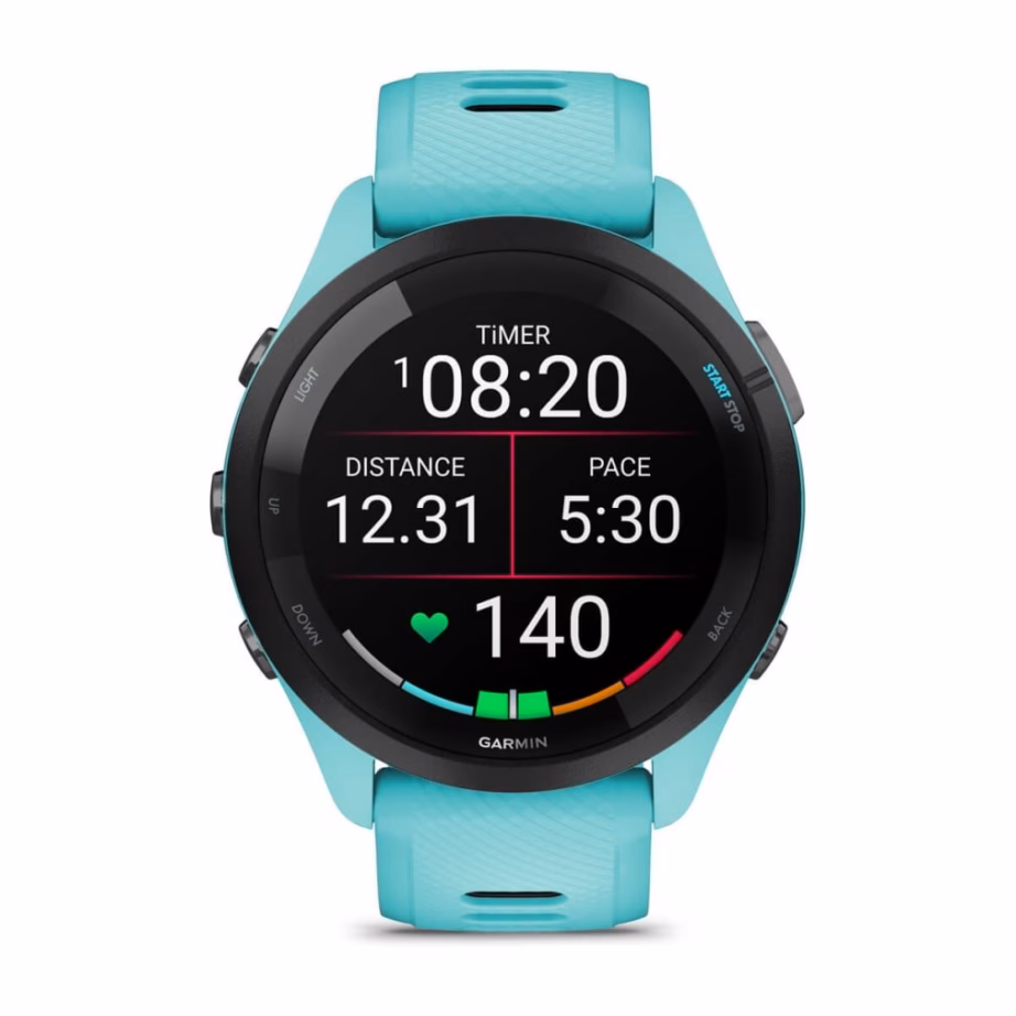 Nutikell Garmin Forerunner 265, 46 mm, 1,3″ AMOLED puuteekraan, Wi‑Fi ja GPS, must-sinine - 2