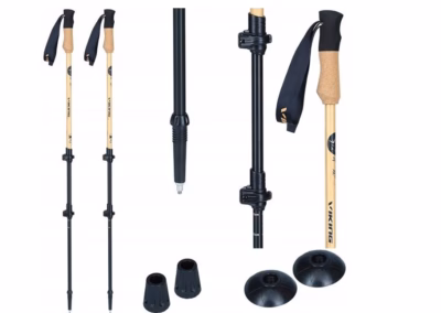 Matkakepid Viking Bamboo Pro, reguleeritav 65–135 cm, 3-osalised, pronks/beež