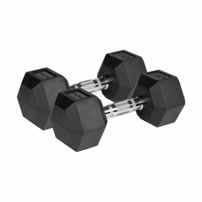 Kuusnurkne hantlikomplekt Rebel REBEL ACTIVE, 2 × 10 kg, kummiga kaetud malm