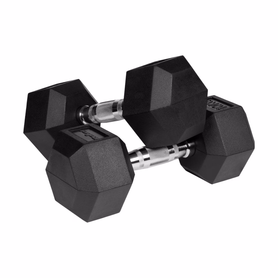 Kuusnurkne hantlikomplekt Rebel REBEL ACTIVE, 2 × 10 kg, kummiga kaetud malm - 4