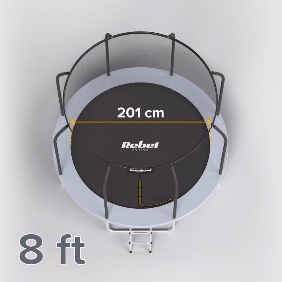Aiatrampoliin Rebel Active PRO 8 ft (Ø 244 cm), sisemine turvavõrk, 50 kg - 3