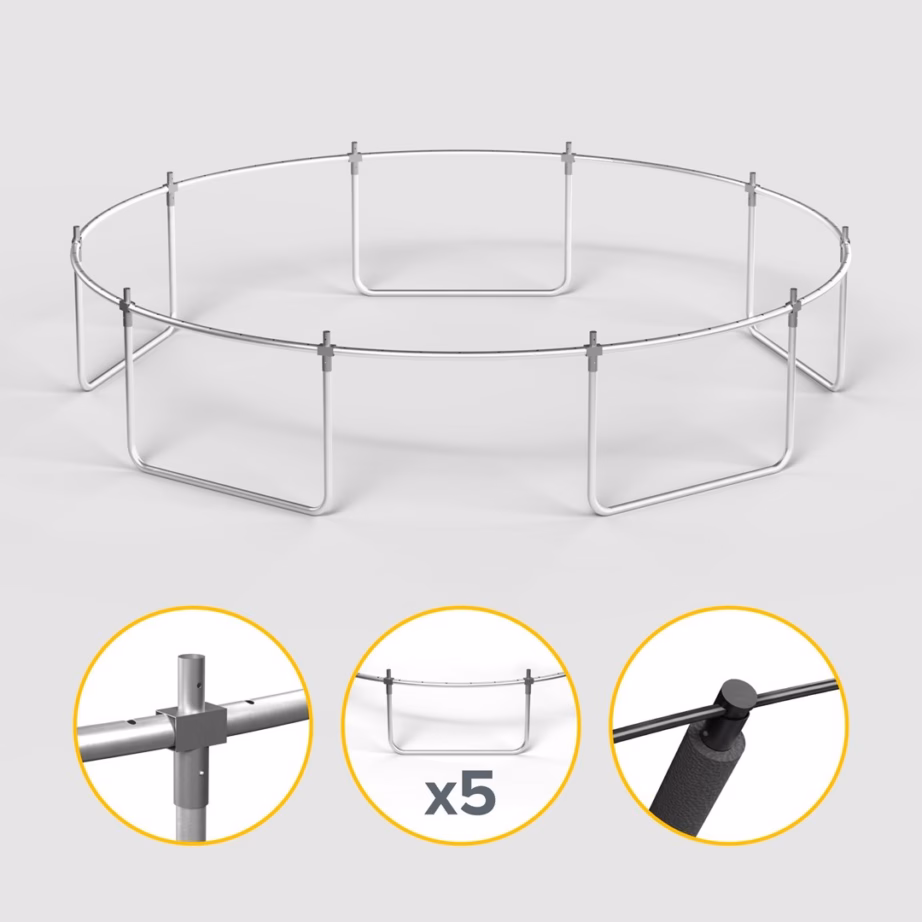 Aiatrampoliin Rebel Active Trampoline Pro 12 ft (Ø 366 cm), sisemise turvavõrgu ja redeliga - 2
