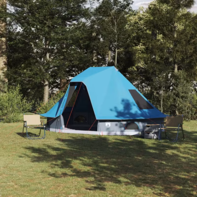 Sinine tipi telk 6-le, taftist, 466 x 310 x 240 cm, kandekotiga