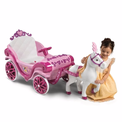 Elektriline sõidukäru HUFFY Disney Princess hobusega, 6 V, roosa