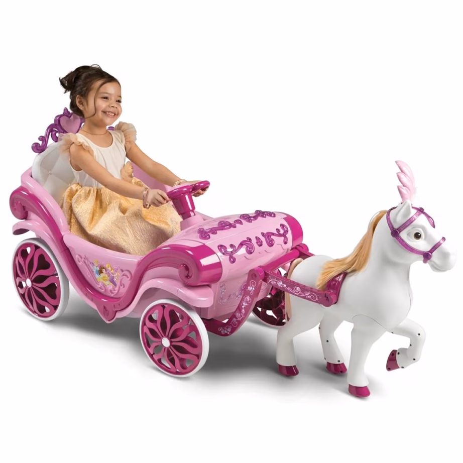 Elektriline sõidukäru HUFFY Disney Princess hobusega, 6 V, roosa - 4