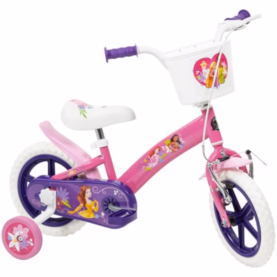 Lastejalgratas HUFFY Disney PRINCESS 12", küljeabirattad ja korviga (22414W)