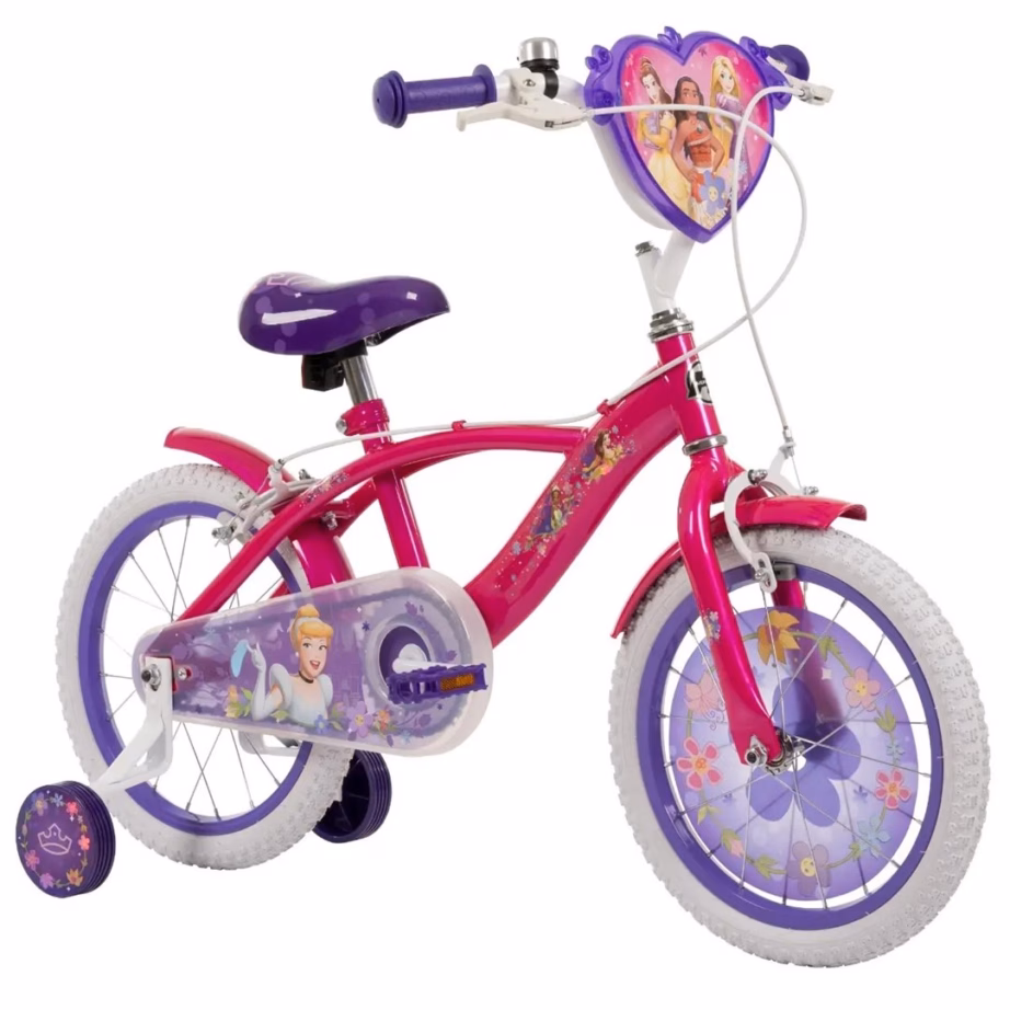 Lastejalgratas HUFFY Disney PRINCESS 16″, abirataste ja käsipiduriga - 4