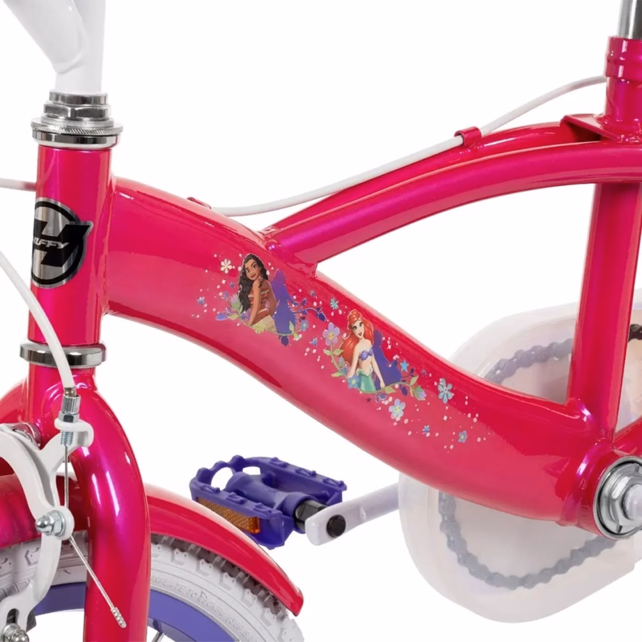 Lastejalgratas HUFFY Disney PRINCESS 16″, abirataste ja käsipiduriga - 9