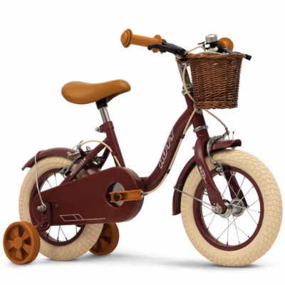 Lastejalgratas HUFFY Vintage, 12", bordoopunane, abirataste ja porilaudadega