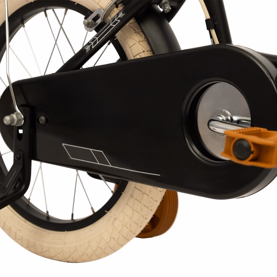 Lastejalgratas HUFFY Vintage, 16″ (41 cm), must, abirattad, porilauad ja ketikaitse - 3