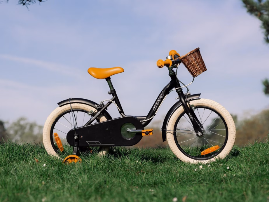 Lastejalgratas HUFFY Vintage, 16″ (41 cm), must, abirattad, porilauad ja ketikaitse - 5