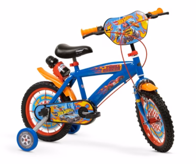Lastejalgratas 14" TOIMSA HOT WHEELS 1468, sinine, abirattad ja käsipidur
