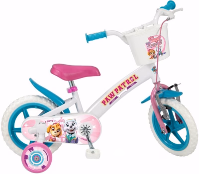 Laste jalgratas TOIMSA PAW Patrol 12", valge, tugirataste ja korviga