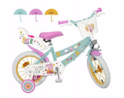 Laste jalgratas TOIMSA 12" Swinka Peppa, abirattad, 3+ aastastele, roheline