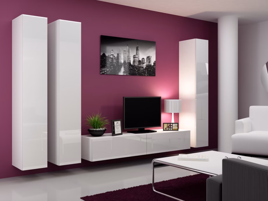 TV-alus Cama MEBLE VIGO 180, 180 cm, valge/valge läige, PUSH-CLICK - 7