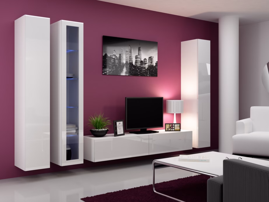 TV-alus Cama MEBLE VIGO 180, 180 cm, valge/valge läige, PUSH-CLICK - 8