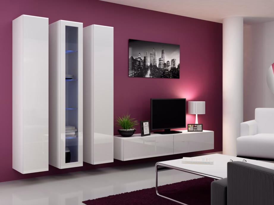 TV-alus Cama MEBLE VIGO 180, 180 cm, valge/valge läige, PUSH-CLICK - 9
