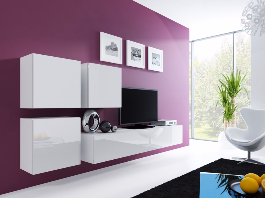 TV-alus Cama MEBLE VIGO 180, 180 cm, valge/valge läige, PUSH-CLICK - 10