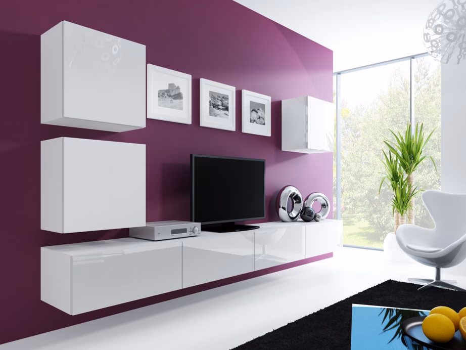 TV-alus Cama MEBLE VIGO 180, 180 cm, valge/valge läige, PUSH-CLICK - 11