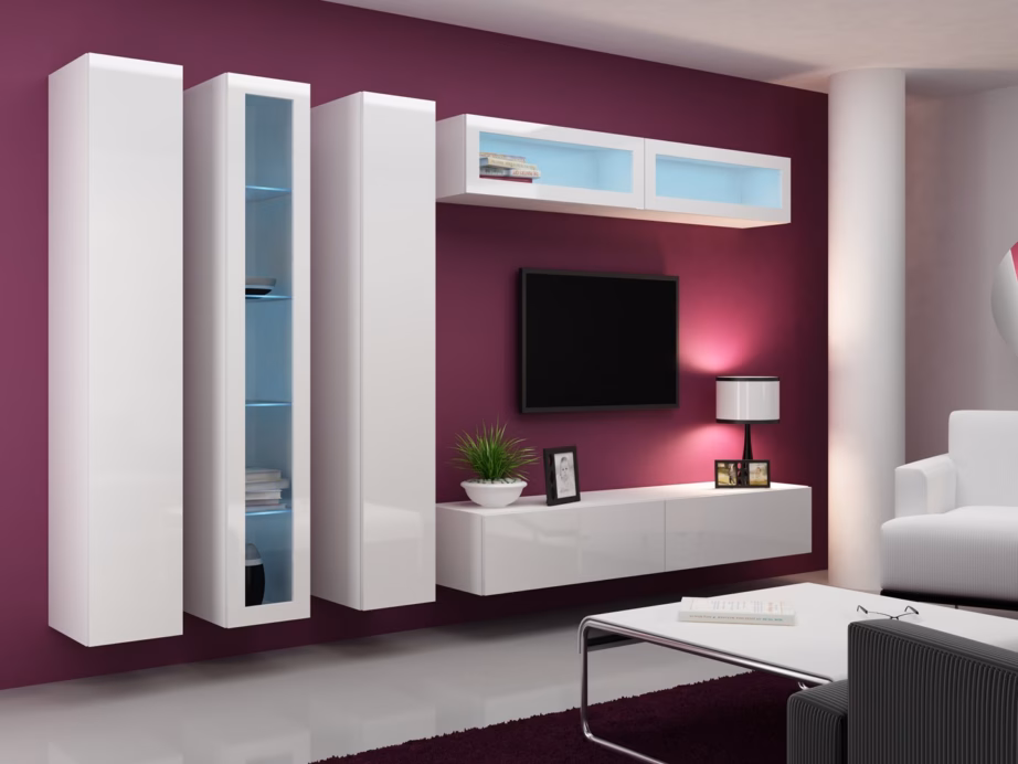 TV-alus Cama MEBLE VIGO 180, 180 cm, valge/valge läige, PUSH-CLICK - 17