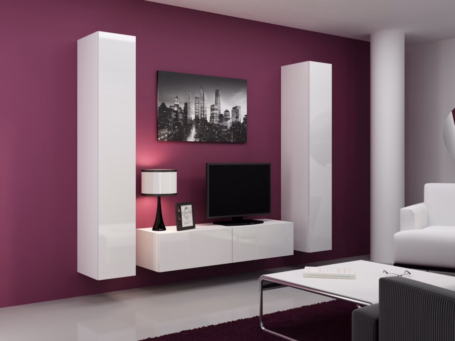 TV-alus Cama MEBLE VIGO 140, 140 × 40 × 30 cm, valge matt/valge läige - 3