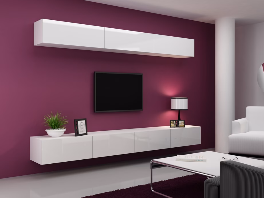 TV-alus Cama MEBLE VIGO 140, 140 × 40 × 30 cm, valge matt/valge läige - 9