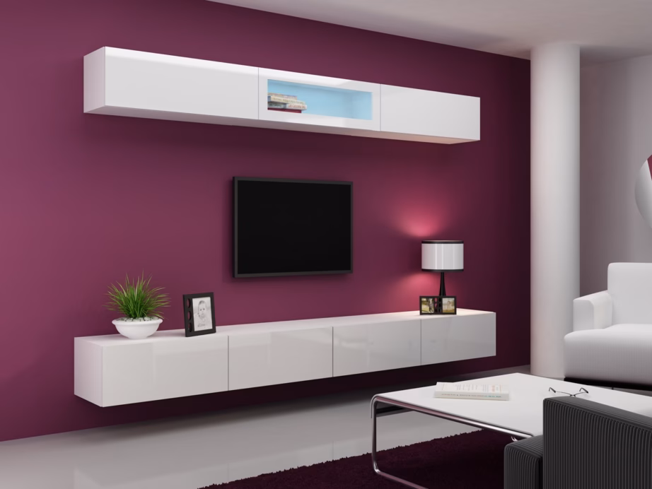 TV-alus Cama MEBLE VIGO 140, 140 × 40 × 30 cm, valge matt/valge läige - 11