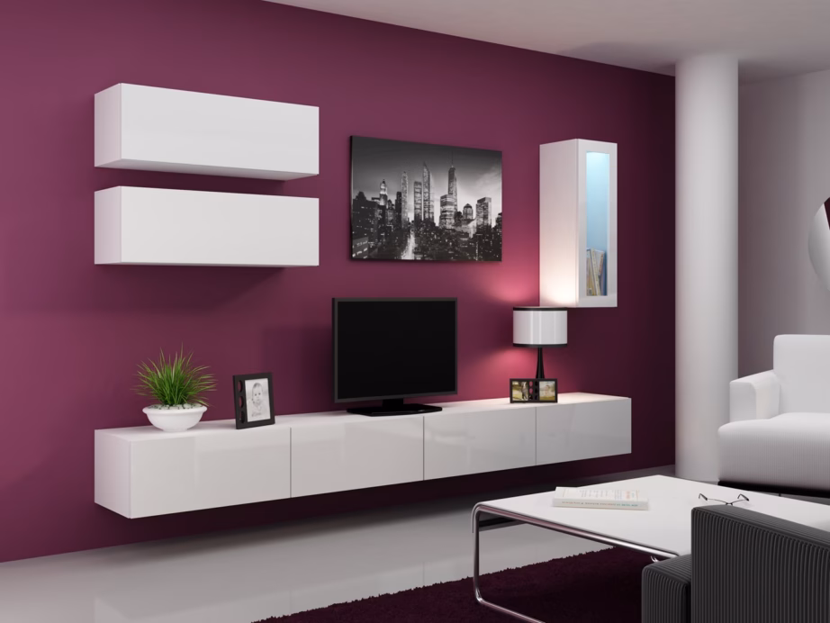 TV-alus Cama MEBLE VIGO 140, 140 × 40 × 30 cm, valge matt/valge läige - 12