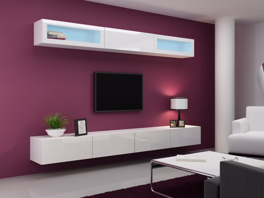 TV-alus Cama MEBLE VIGO 140, 140 × 40 × 30 cm, valge matt/valge läige - 13