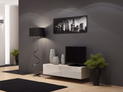 TV-alus Cama MEBLE VIGO 140, 140 cm, sonoma ja valge, 2 uksega