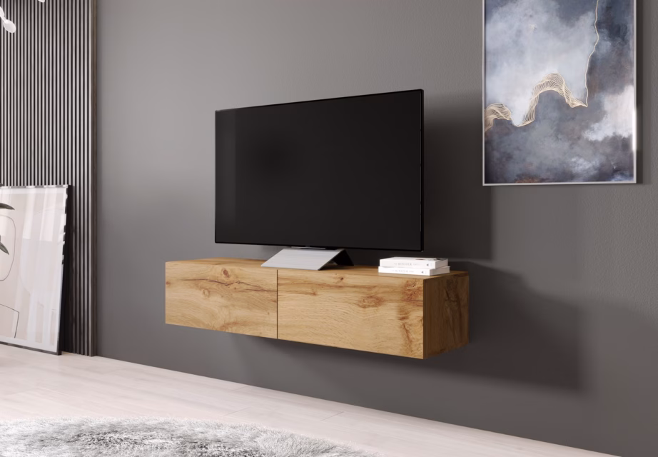 TV-alus Cama MEBLE VIGO 140, 140 × 40 × 30 cm, wotan-tamm, 2 uksega - 3