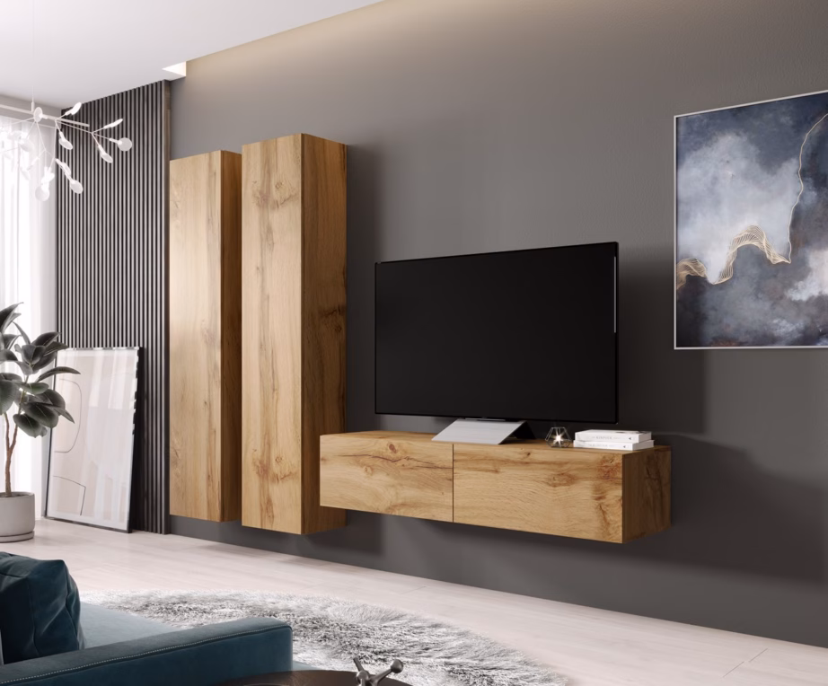 TV-alus Cama MEBLE VIGO 140, 140 × 40 × 30 cm, wotan-tamm, 2 uksega - 4