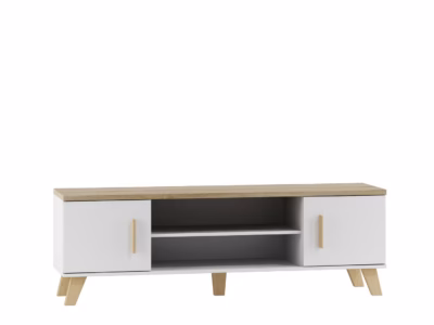 TV-alus Cama MEBLE LOTTA 160 2D2K, valge/sonoma tamm, 2 uksega, matt