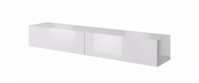 TV-alus Cama MEBLE SLIDE 200, valge kõrgläige, 200 cm, 2 uksega