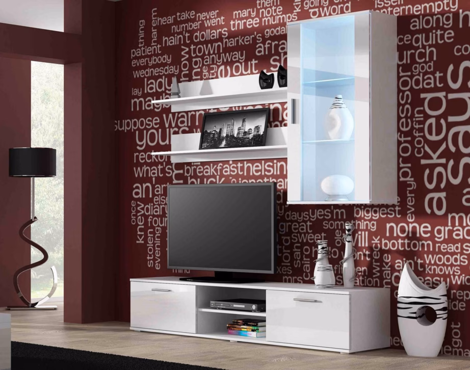 TV-alus Cama MEBLE SOHO 180, valge, 2 uksega, 1 riiuliga - 4