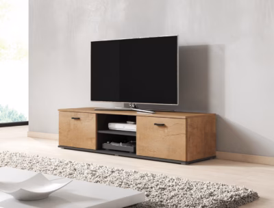 TV-alus Cama MEBLE SOHO 140, Lefkas tamm/must, 140 cm, 2 ust