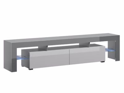 TV-alus Cama MEBLE TORO 200, hall matt pealispind ja valge läikiv uks, 200 cm