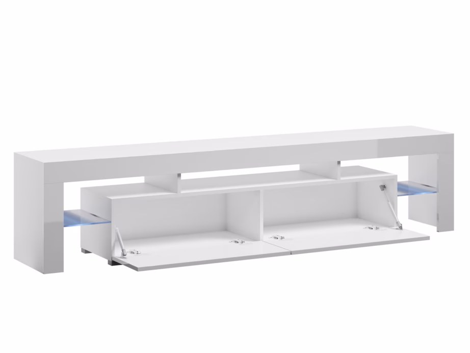 TV-alus Cama MEBLE TORO 200, hall matt pealispind ja valge läikiv uks, 200 cm - 4