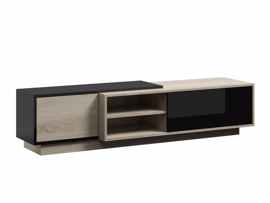 TV-alus Cama MEBLE SIGMA1 180, sonoma tamme ja musta toon, push-click, 180 cm - 2
