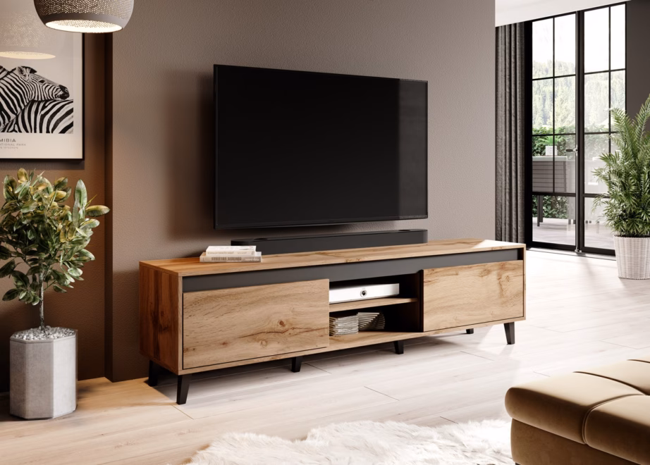 TV-alus Cama MEBLE NORD II, 170 cm, wotani tamm ja antratsiit - 3