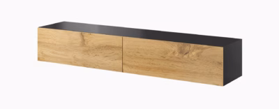 TV-alus Cama MEBLE VIGO 180, 180 × 40 × 30 cm, must/Wotan-tamm, push-click
