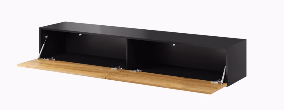 TV-alus Cama MEBLE VIGO 180, 180 × 40 × 30 cm, must/Wotan-tamm, push-click - 2