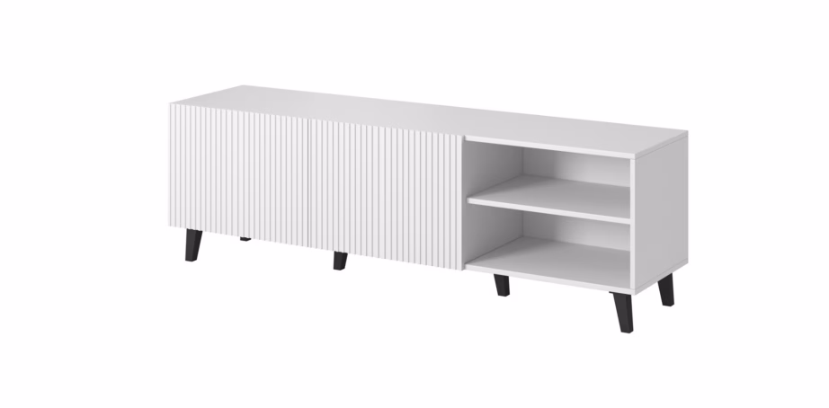 TV-alus Cama MEBLE PAFOS, 150 × 42 × 52 cm, valge matt, 2 ust ja 3 riiulit - 4