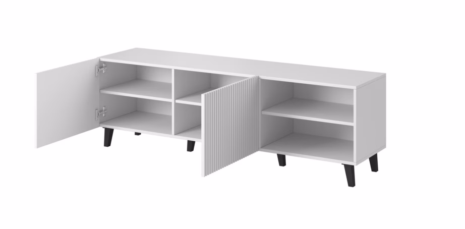 TV-alus Cama MEBLE PAFOS, 150 × 42 × 52 cm, valge matt, 2 ust ja 3 riiulit - 5