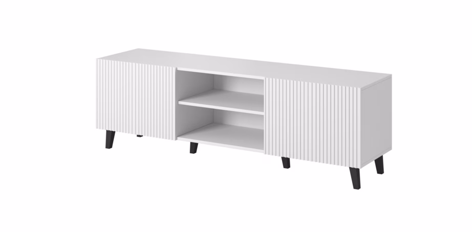 TV-alus Cama MEBLE PAFOS, 150 × 42 × 52 cm, valge matt, 2 ust ja 3 riiulit - 7