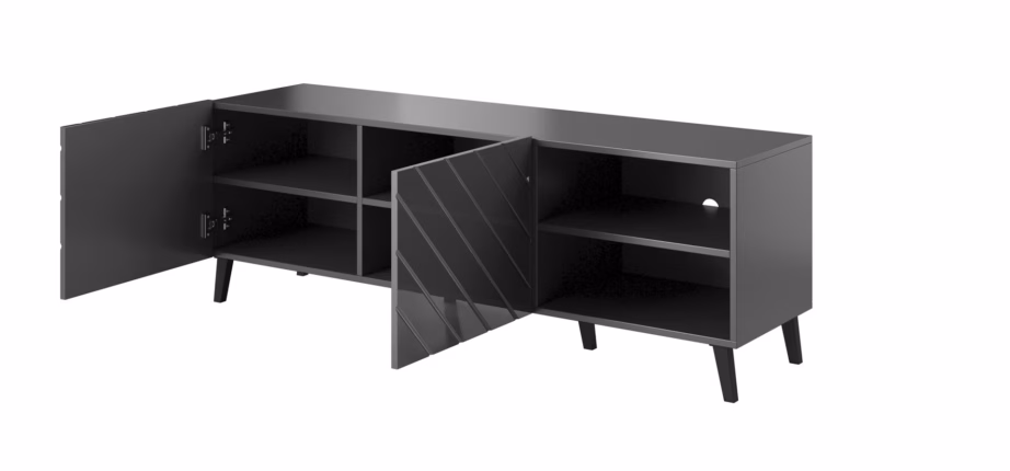 TV-alus Cama MEBLE ABETO, 150 × 42 × 52 cm, grafiit, MDF - 2