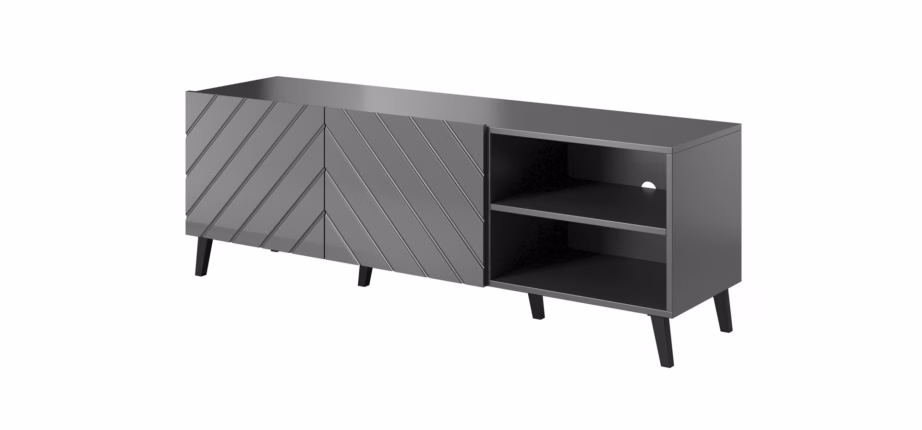 TV-alus Cama MEBLE ABETO, 150 × 42 × 52 cm, grafiit, MDF - 3
