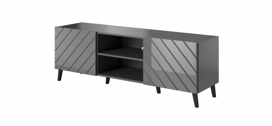 TV-alus Cama MEBLE ABETO, 150 × 42 × 52 cm, grafiit, MDF - 4