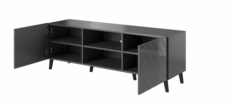 TV-alus Cama MEBLE ABETO, 150 × 42 × 52 cm, grafiit, MDF - 5