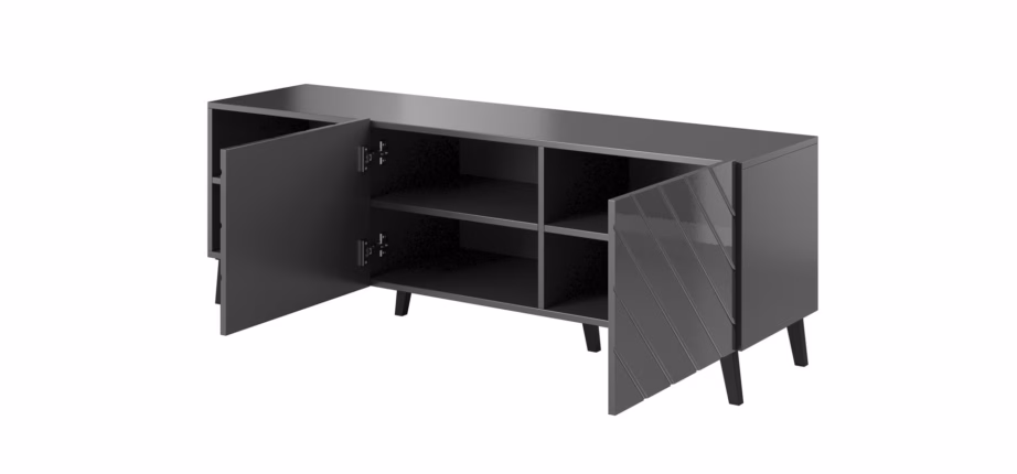TV-alus Cama MEBLE ABETO, 150 × 42 × 52 cm, grafiit, MDF - 7